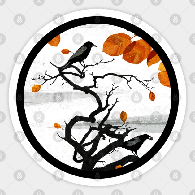 Crows Sticker by KatherineBlowerDesigns